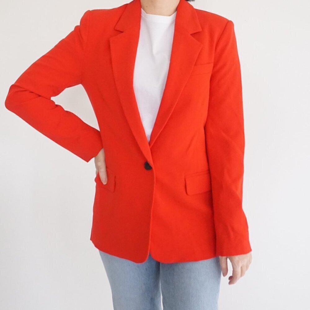 Dynamite Lorelei Salsa Red One Button Slim Blazer P/S NWT